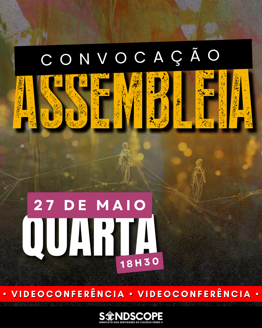Assembleia do Sindscope é nesta quarta (27): inscrições abertas para participar